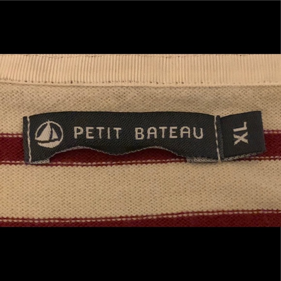 Classic French Petit Bateau Mariner Red and White crew top - long sleeves - Picture 3 of 3